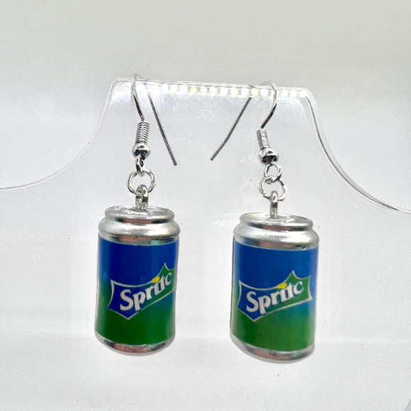 Sprite Can Earrings - Soft Drink Earrings - Soda Can Earrings - Picture 1 of 8